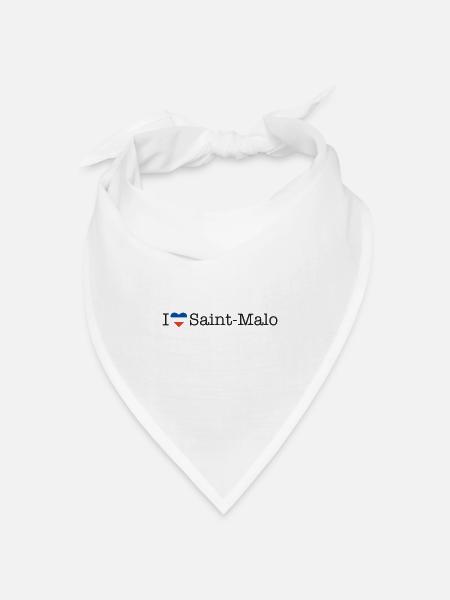 I love Saint Malo - Bandana Dreieckstuch - Weiß