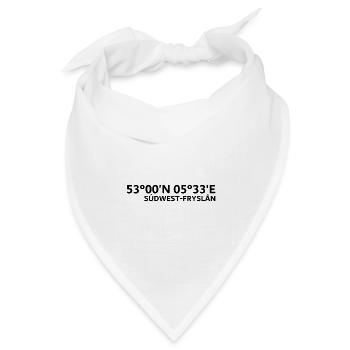 Súdwest-Fryslân Koordinaten - Bandana Dreieckstuch - Weiß - Vorne