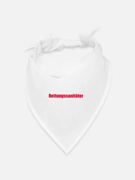 Rettungssanitäter Schriftzug Rot RS RettSan San - Bandana Dreieckstuch - Weiß
