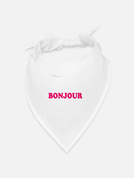 Bonjour - Bandana Dreieckstuch - Weiß