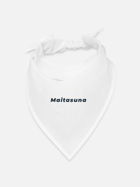 Maitasuna: Minimalistische baskische Liebe - Bandana Dreieckstuch - Weiß