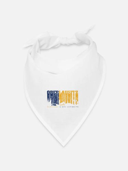 Oberlausitz Skyline - Fanartikel mit Retro Design - Bandana Dreieckstuch - Weiß