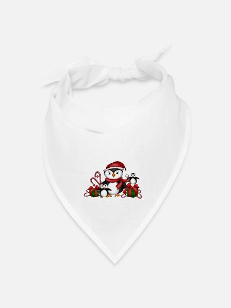 Pinguine Weihnachten - Bandana Dreieckstuch - Weiß