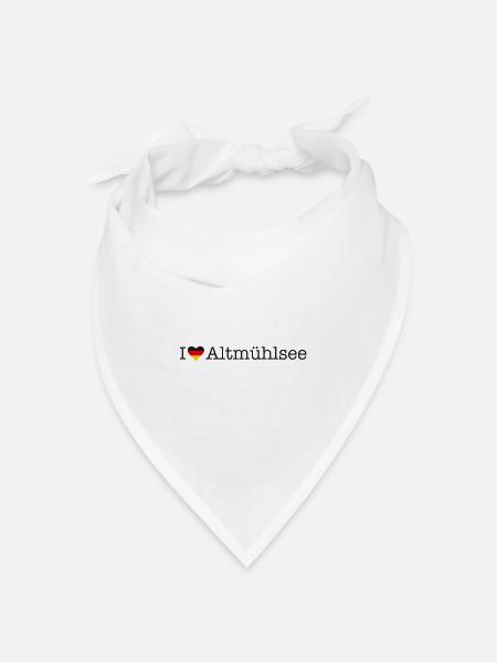 I love Altmühlsee - Bandana Dreieckstuch - Weiß