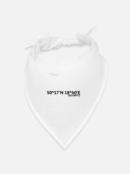 Gleiwitz Koordinaten - Bandana Dreieckstuch - Weiß
