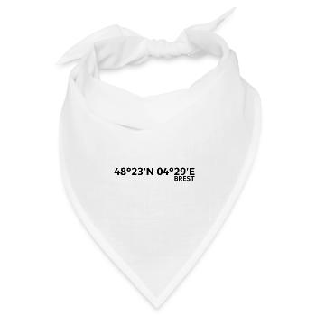 Brest Koordinaten - Bandana Dreieckstuch - Weiß - Vorne