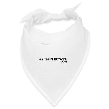 Tours Koordinaten - Bandana Dreieckstuch - Weiß - Vorne