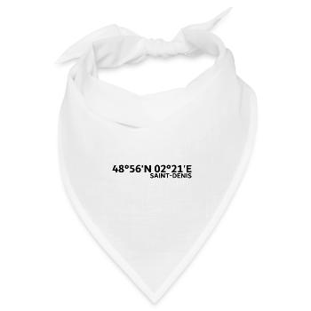 Saint-Denis Koordinaten - Bandana Dreieckstuch - Weiß - Vorne