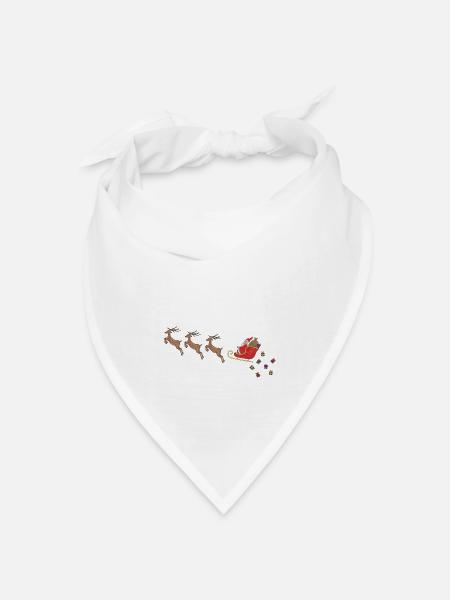 Weihnachtsman Schlitten Rudolph Rentier Geschenke - Bandana Dreieckstuch - Weiß