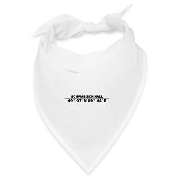 Schwäbisch Hall Koordinaten - Bandana Dreieckstuch - Weiß - Vorne