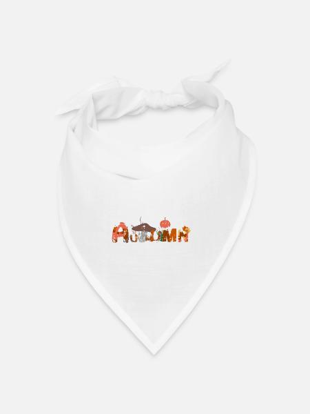 Herbst / Oktober / Otoño - Bandana Dreieckstuch - Weiß