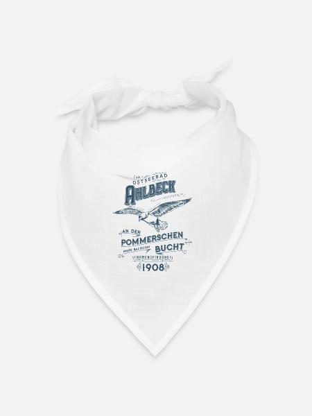 Ostseebad Ahlbeck - Bandana Dreieckstuch - Weiß