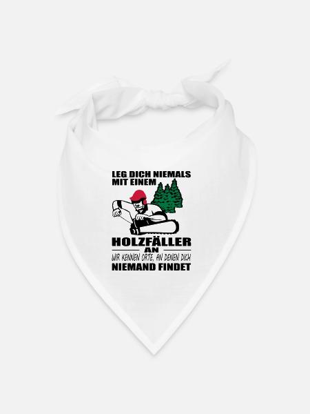 Holzfäller mit Motorsäge - Bandana Dreieckstuch - Weiß