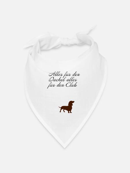 Dackel - Bandana Dreieckstuch - Weiß