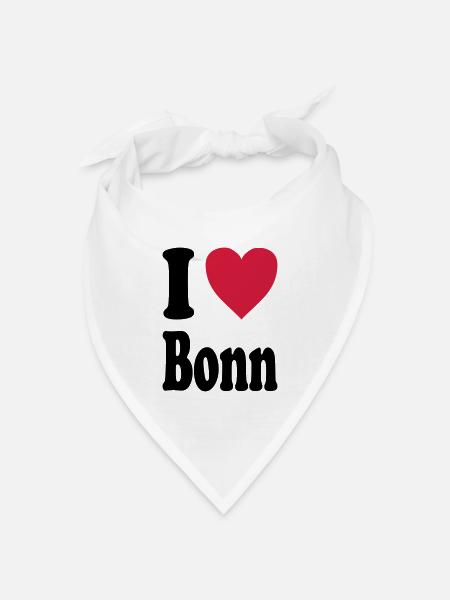 I love Bonn - Bandana Dreieckstuch - Weiß