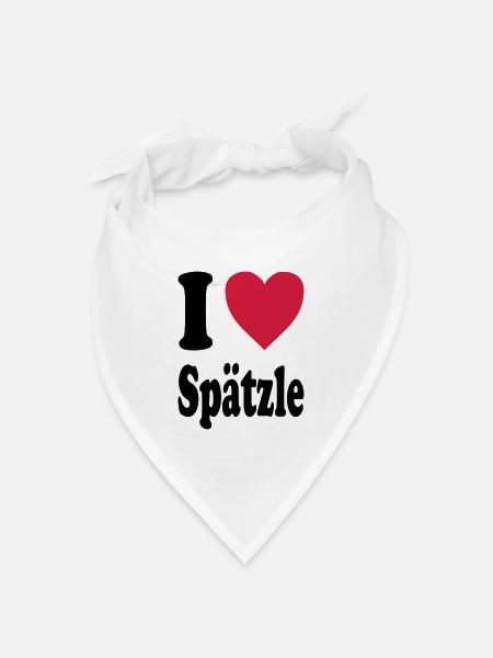 I love Spätzle (Alle Farben!) - Bandana Dreieckstuch - Weiß