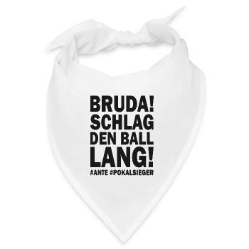 Eintracht - Schlag den Ball Lang - Pokalsieger - Bandana Dreieckstuch - Weiß - Vorne