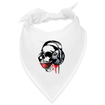 Farbe Schädel Musik von dk - Bandana Dreieckstuch - Weiß - Vorne