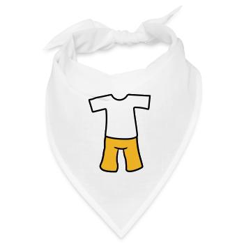t shirt oberteil kleidung hose anziehen kurze shor - Bandana Dreieckstuch - Weiß - Vorne