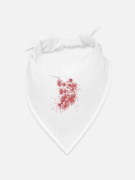 Rote Rosen Spritzer Muster - Bandana Dreieckstuch - Weiß