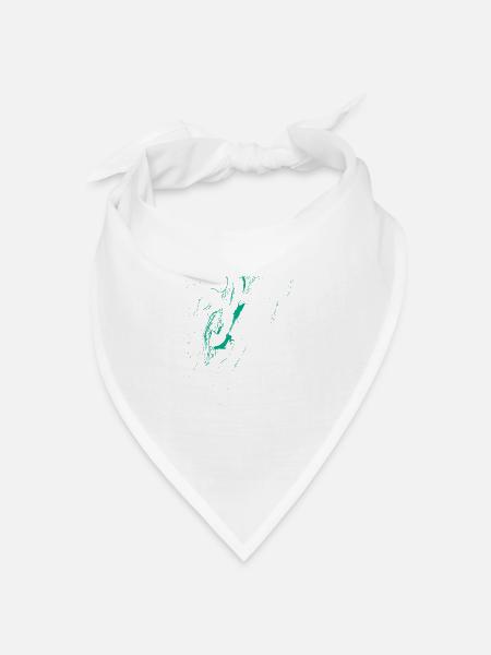 Türkis Linienkunst auf schwarzem Hintergrund - Bandana Dreieckstuch - Weiß