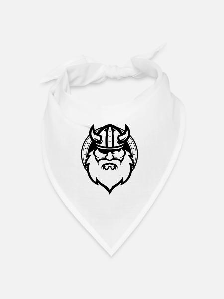 Schwarz-Weiß-Odin - Bandana Dreieckstuch - Weiß
