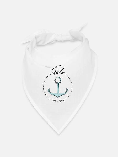 Föhr meine Insel cooler Spruch mit Anker Meer - Bandana Dreieckstuch - Weiß