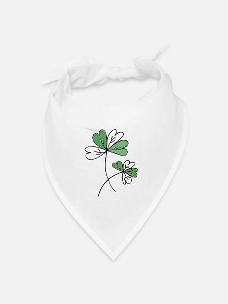 Klee / Glück / Sprüche / Trend / cool - Bandana Dreieckstuch - Weiß
