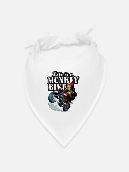 Life is a Monkey Bike - Bandana Dreieckstuch - Weiß