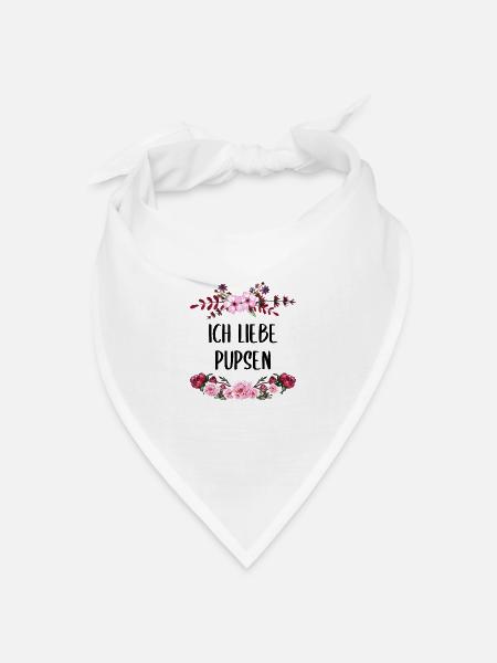ich liebe pupsen lustiger Spruch Geschenk - Bandana Dreieckstuch - Weiß