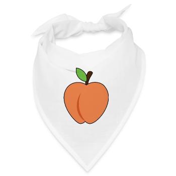 Pfirsich - Bandana Dreieckstuch - Weiß - Vorne