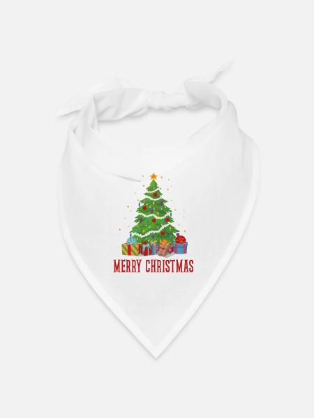 Frohe Weihnachten Frohes Weihnachtsgeschenk - Bandana Dreieckstuch - Weiß