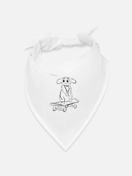 Skater / Zeichnung Skaten / Hase / Sprüche / Trend - Bandana Dreieckstuch - Weiß