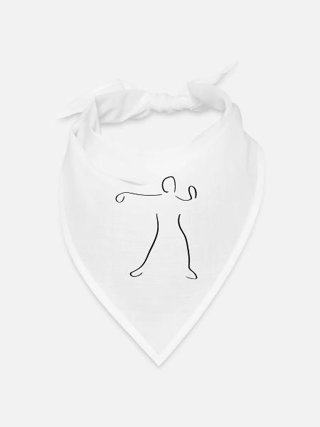 Qigong Line Art – Minimalistisch - Bandana Dreieckstuch - Weiß