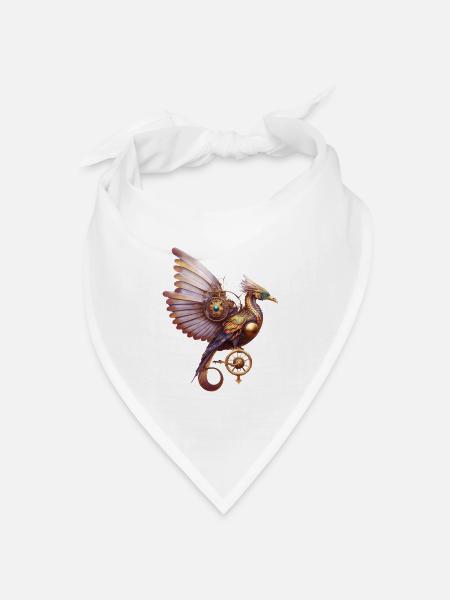 Steampunk Series: The Steambird 2 - Bandana Dreieckstuch - Weiß