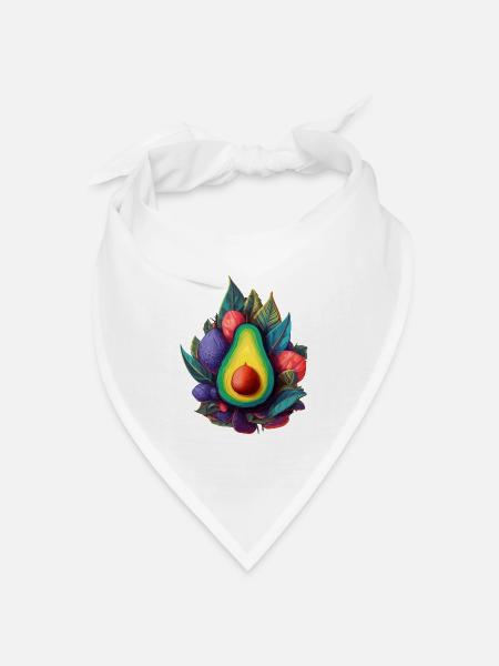 Avocado - Bandana Dreieckstuch - Weiß