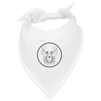 PrintZ Hirsch Dachs Fineline Art - Bandana Dreieckstuch - Weiß - Vorne