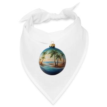 Weihnachtskugel mit Strand - Bandana Dreieckstuch - Weiß - Vorne