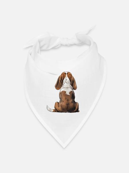 Basset Hund - Bandana Dreieckstuch - Weiß