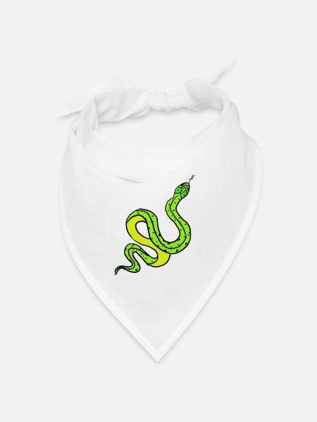 Schlange - Bandana Dreieckstuch - Weiß