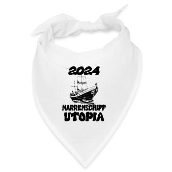 Narrenschiff Utopi, 2024 - Bandana Dreieckstuch - Weiß - Vorne