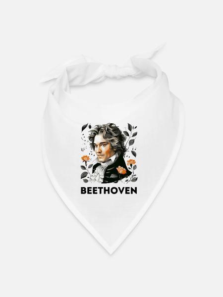 Ludwig van Beethoven - Bandana Dreieckstuch - Weiß