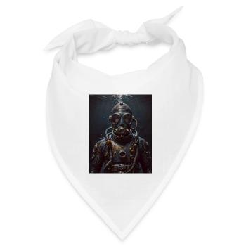 Taucher Dystopisch - Bandana Dreieckstuch - Weiß - Vorne