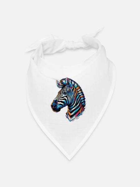 Zebra - Bandana Dreieckstuch - Weiß
