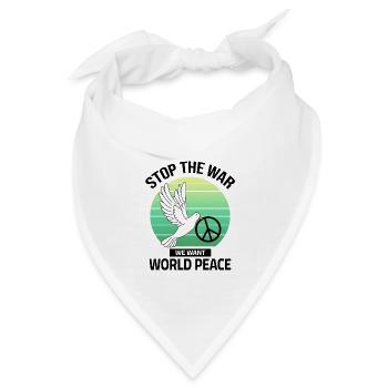 World Peace - Stop the War - Bandana Dreieckstuch - Weiß - Vorne