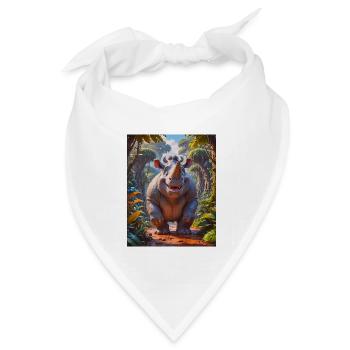 super süße afrikanische Tiere – Erdmännchen - Bandana Dreieckstuch - Weiß - Vorne