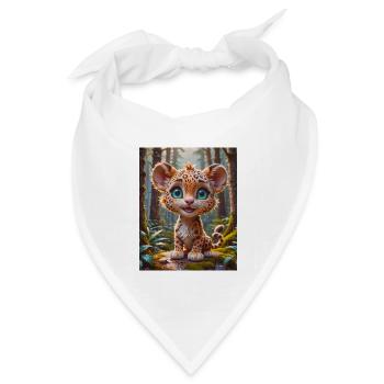 super süße afrikanische Tiere – Leopard - Bandana Dreieckstuch - Weiß - Vorne