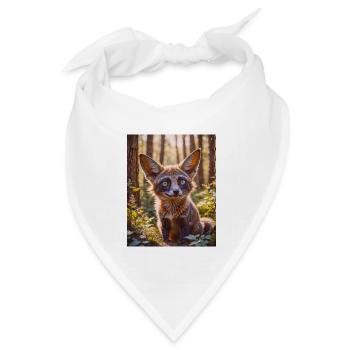 super süße afrikanische Tiere – Fledermausohr-Fuchs - Bandana Dreieckstuch - Weiß - Vorne
