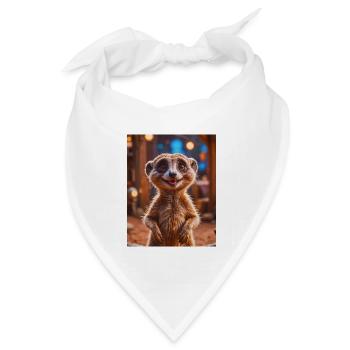 super süße afrikanische Tiere – Erdmännchen - Bandana Dreieckstuch - Weiß - Vorne