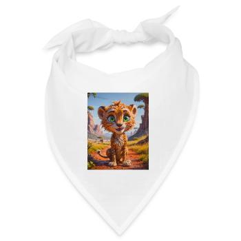 super süße afrikanische Tiere – Gepard - Bandana Dreieckstuch - Weiß - Vorne